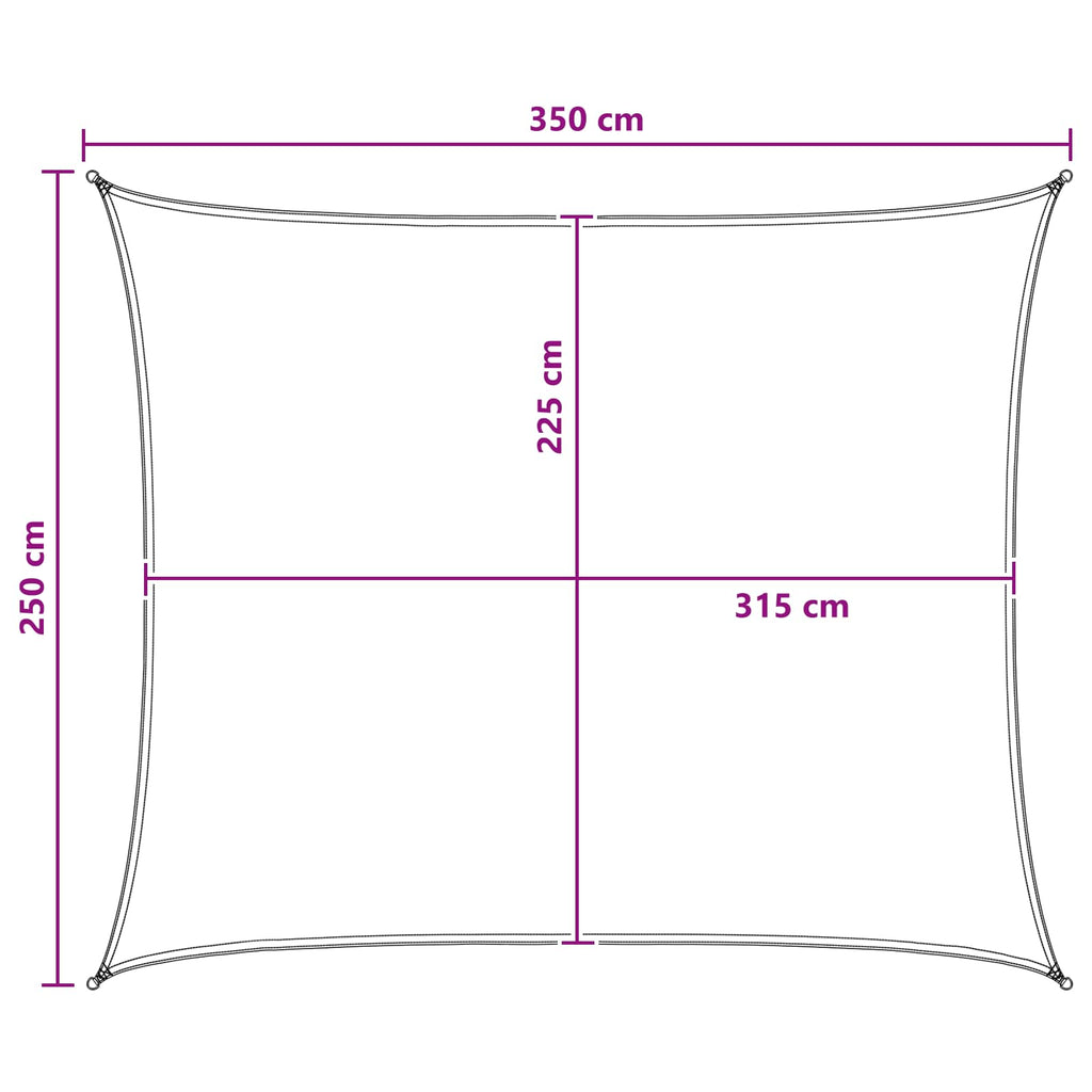 Sonnensegel Anthrazit und Weiß 2,5 x 3,5 m HDPE