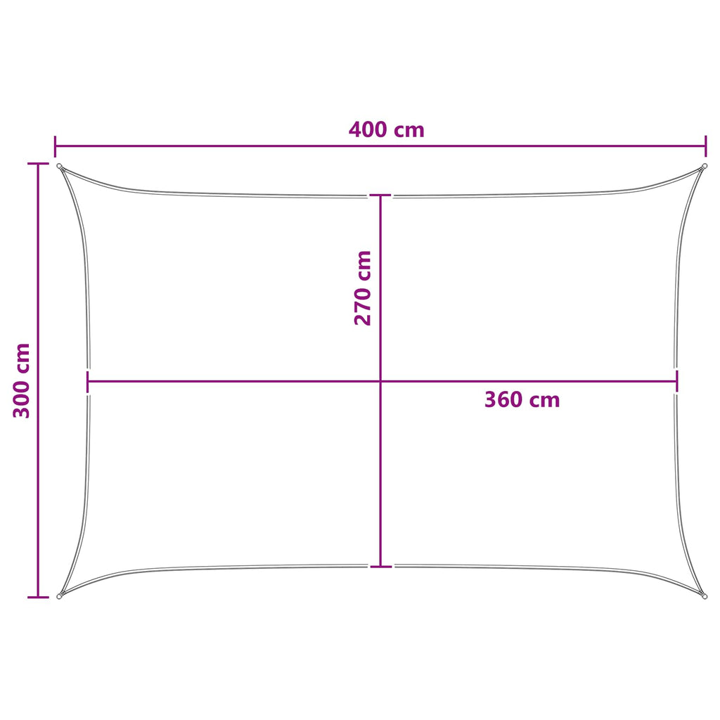 Sonnensegel Anthrazit und Weiß 3 x 4 m HDPE