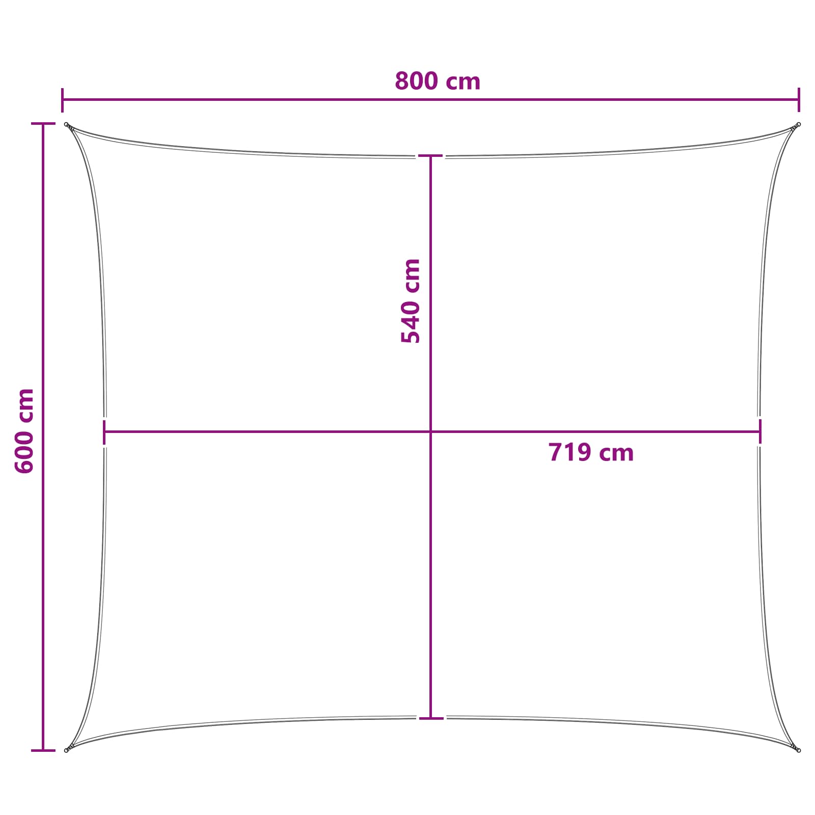 Sonnensegel Anthrazit und Weiß 6 x 8 m HDPE