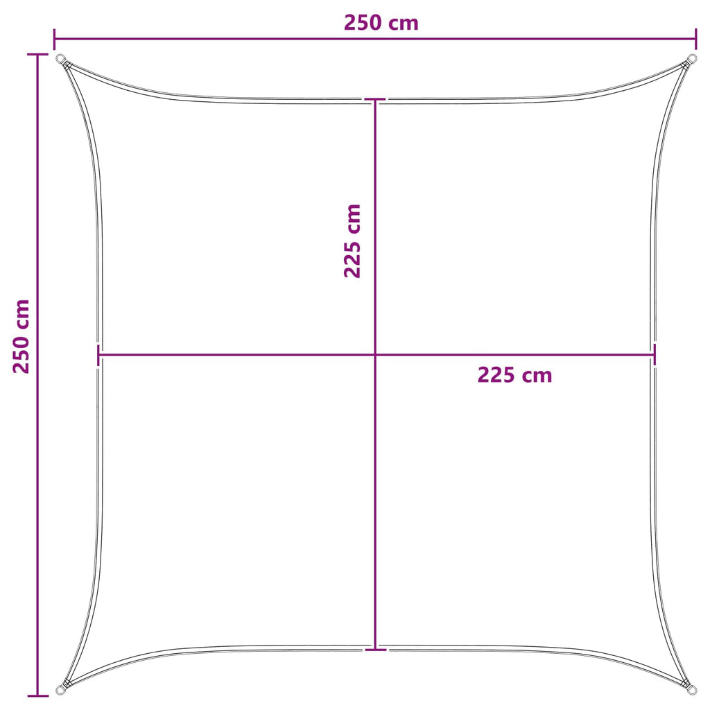 Sonnensegel Gelb und Weiß 2,5 x 2,5 m HDPE
