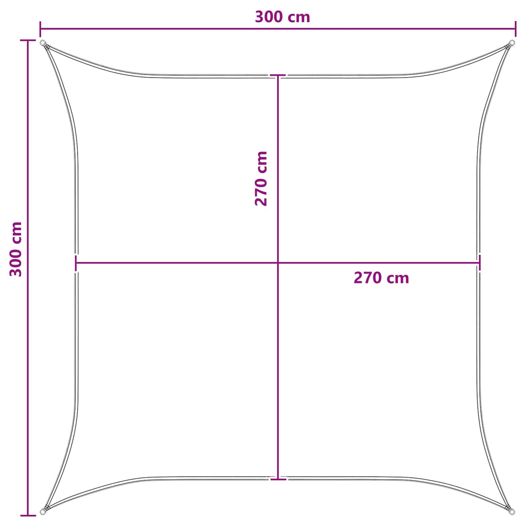Sonnensegel Gelb und Weiß 3 x 3 m HDPE
