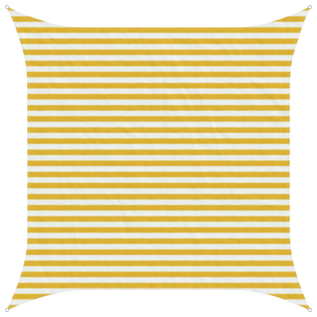 Sonnensegel Gelb und Weiß 3,6 x 3,6 m HDPE