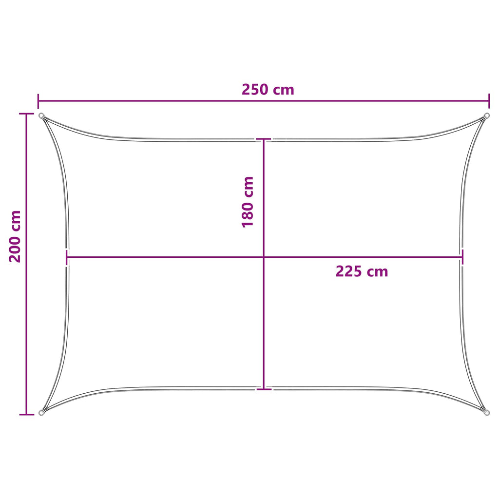 Sonnensegel Gelb und Weiß 2 x 2,5 m HDPE
