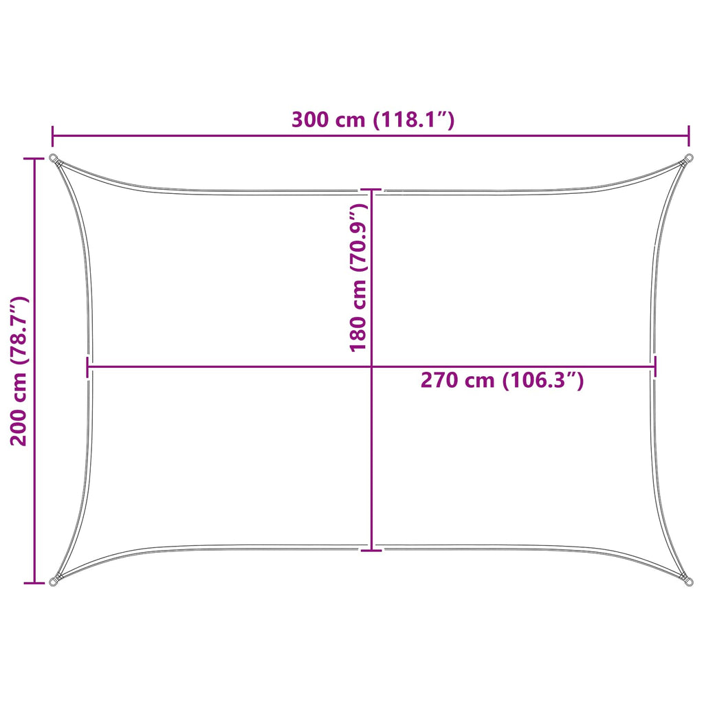 Sonnensegel Gelb und Weiß 2 x 3 m HDPE