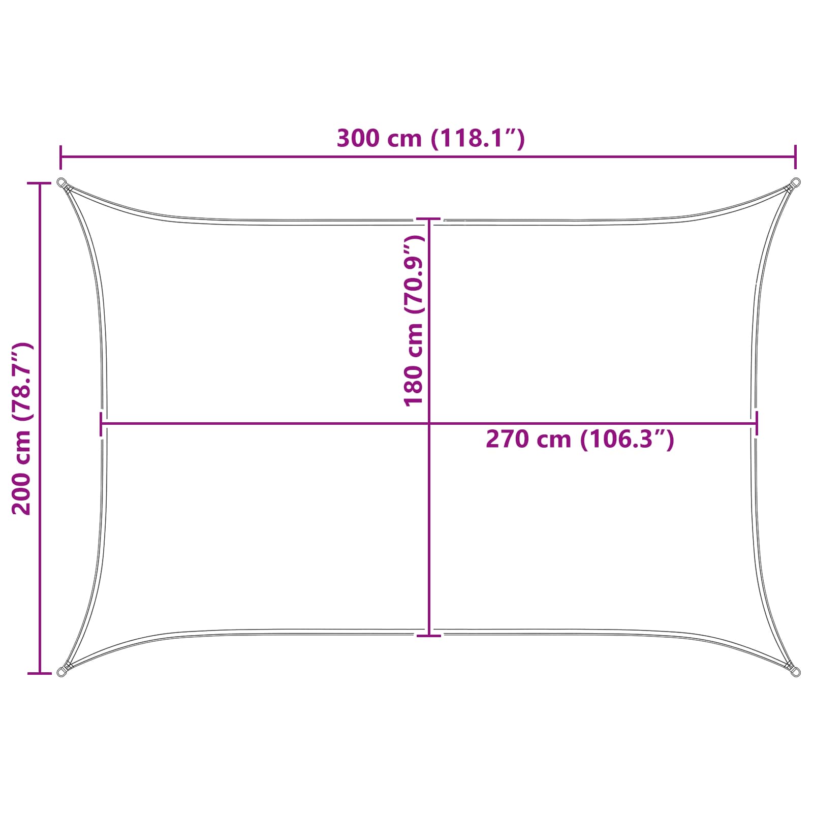 Sonnensegel Gelb und Weiß 2 x 3 m HDPE