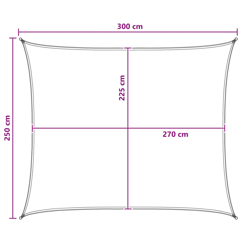 Sonnensegel Gelb und Weiß 2,5 x 3 m HDPE