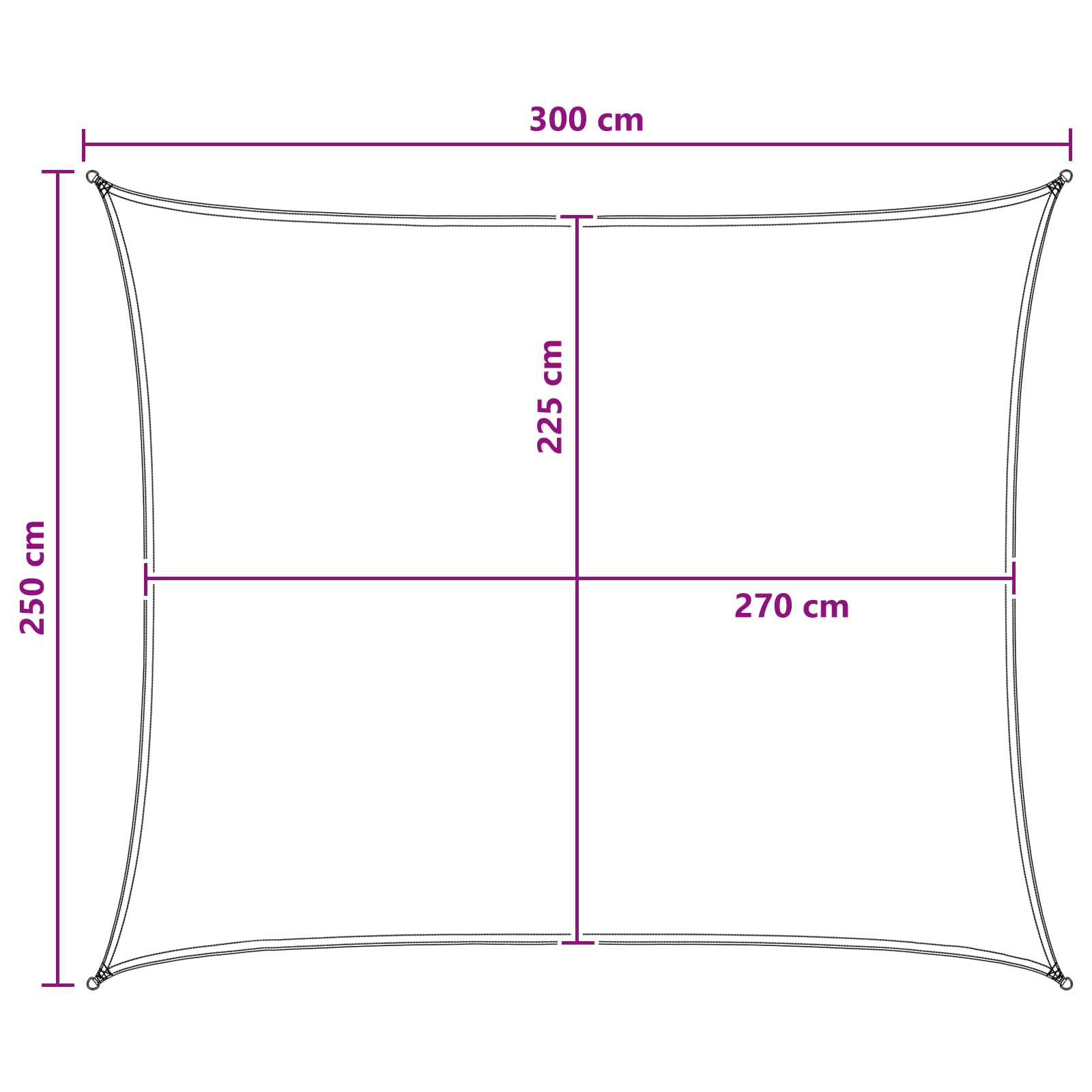 Sonnensegel Gelb und Weiß 2,5 x 3 m HDPE