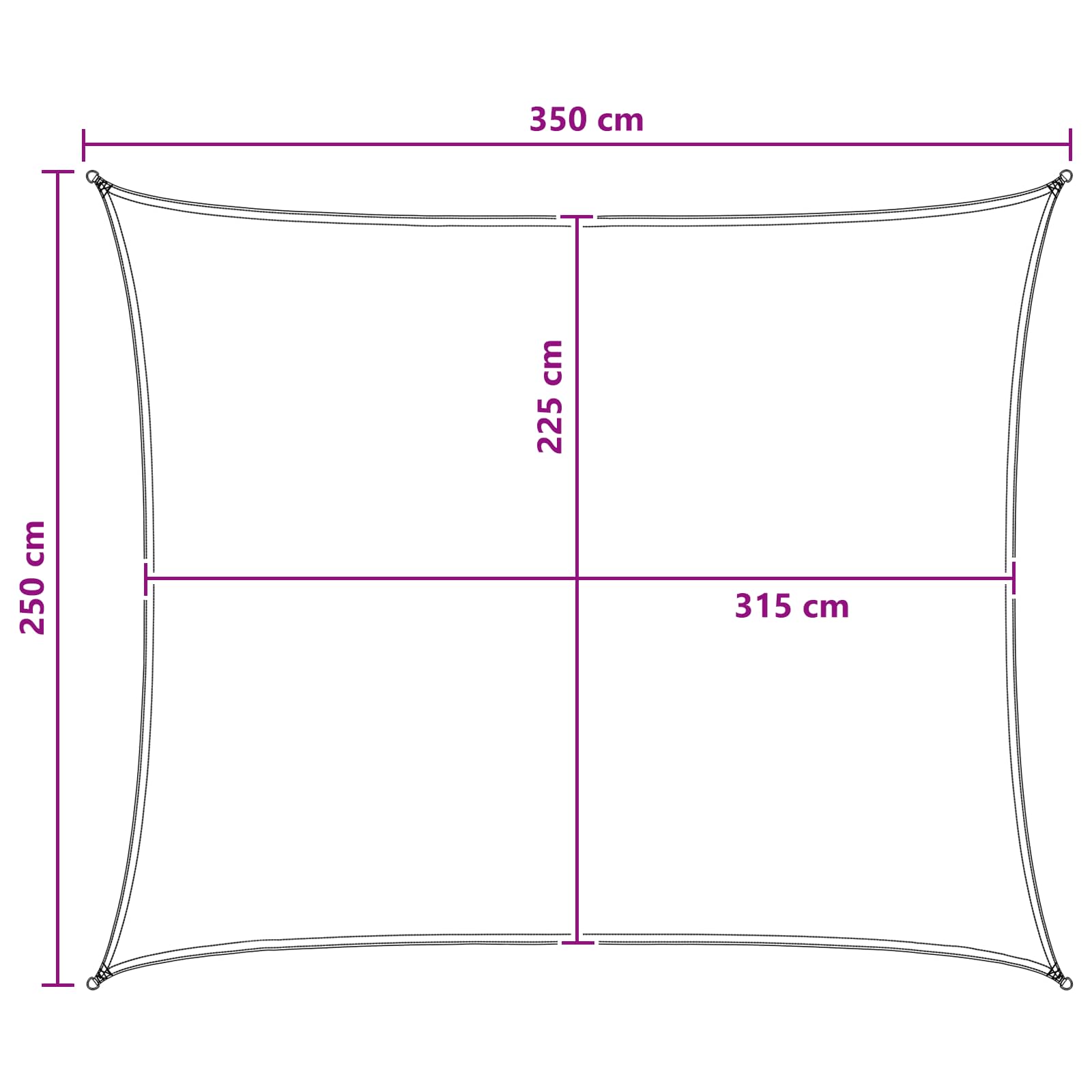 Sonnensegel Gelb und Weiß 2,5 x 3,5 m HDPE