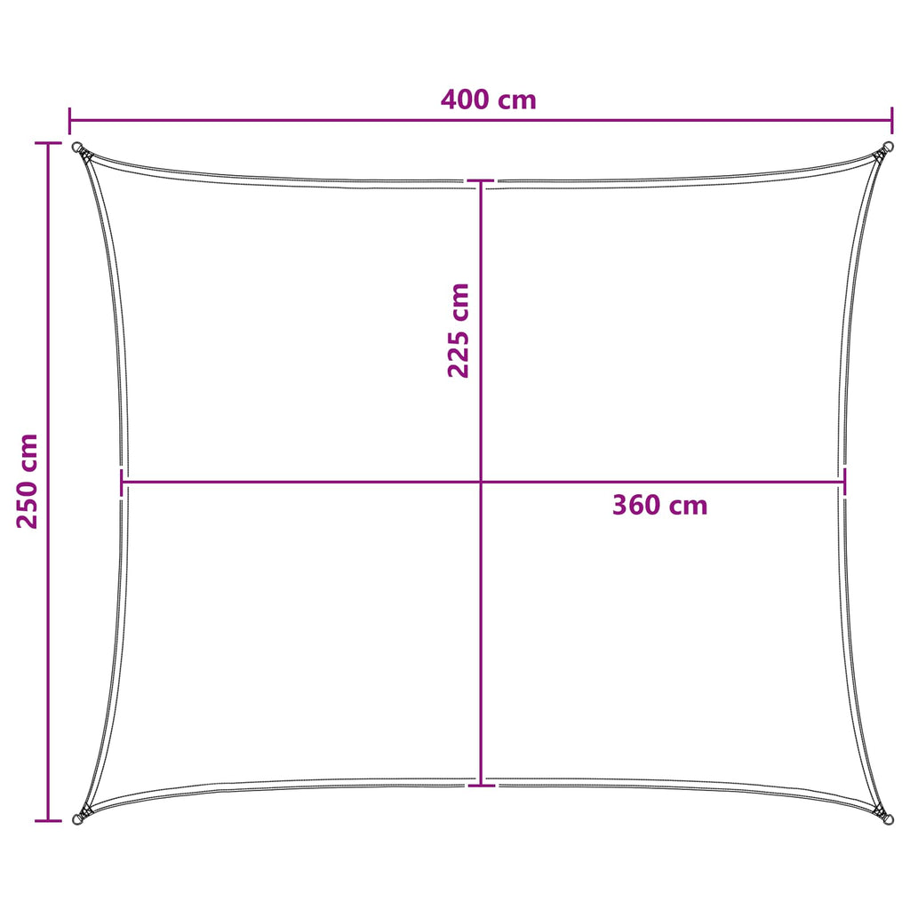 Sonnensegel Gelb und Weiß 2,5 x 4 m HDPE