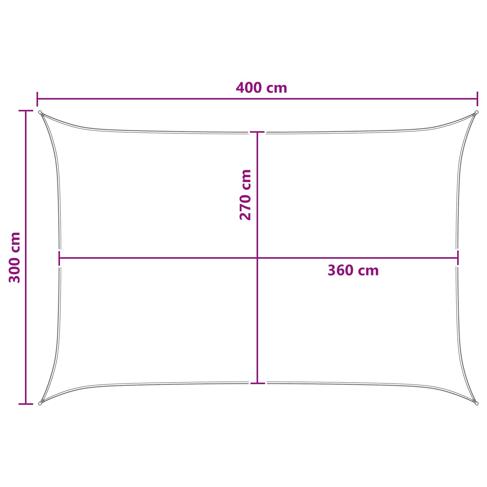 Sonnensegel Gelb und Weiß 3 x 4 m HDPE