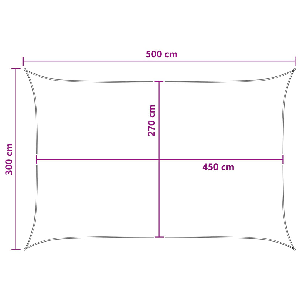 Sonnensegel Gelb und Weiß 3 x 5 m HDPE