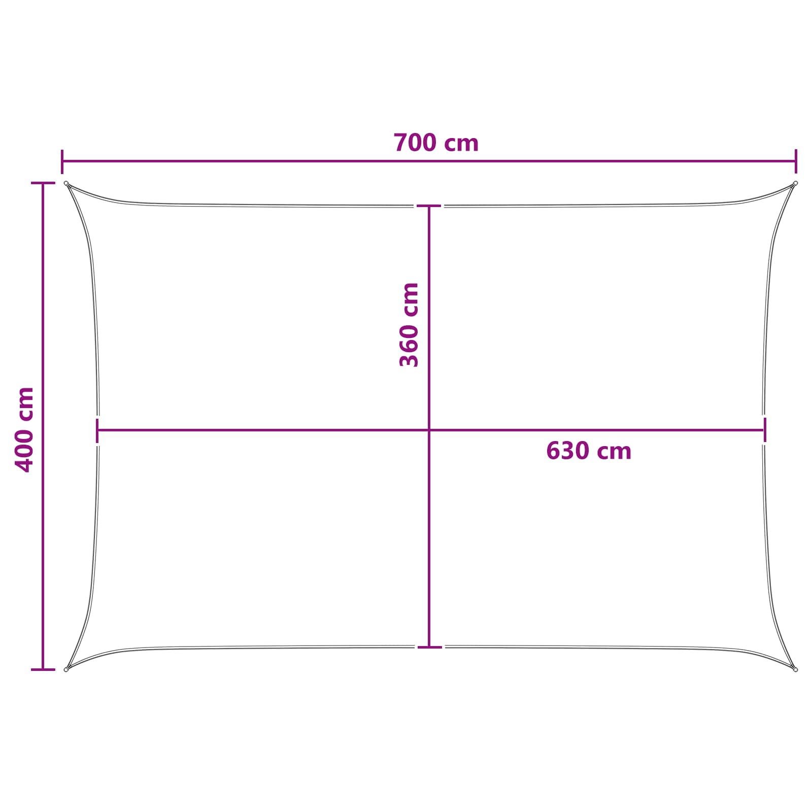 Sonnensegel Gelb und Weiß 4 x 7 m HDPE