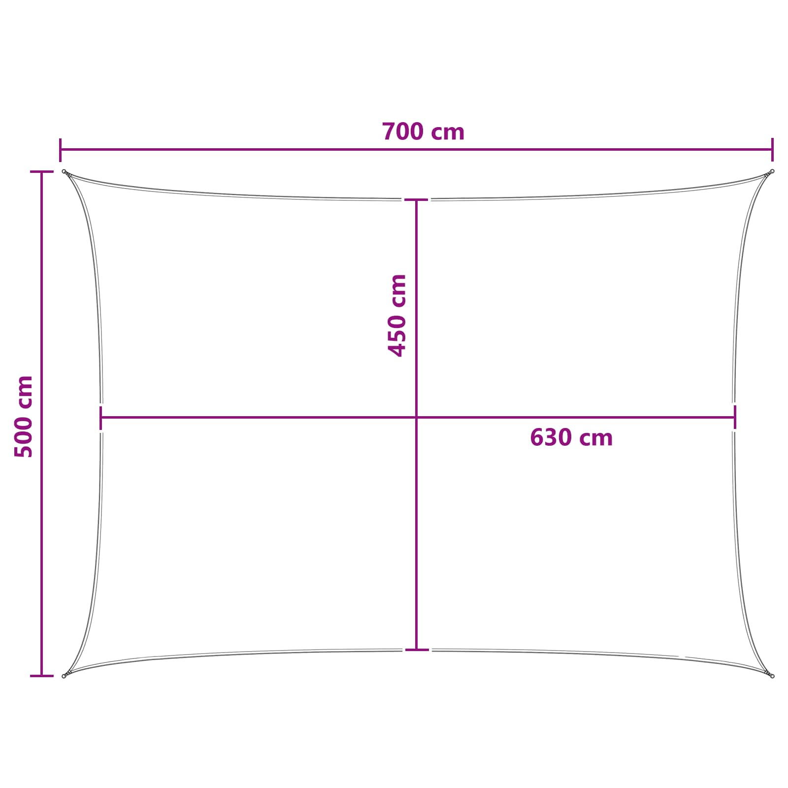 Sonnensegel Gelb und Weiß 5 x 7 m HDPE