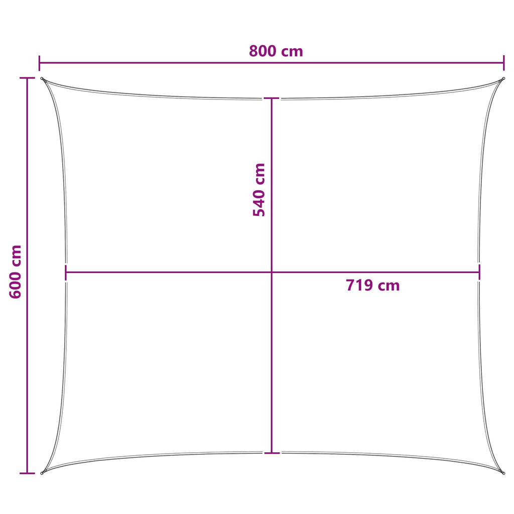 Sonnensegel Gelb und Weiß 6 x 8 m HDPE