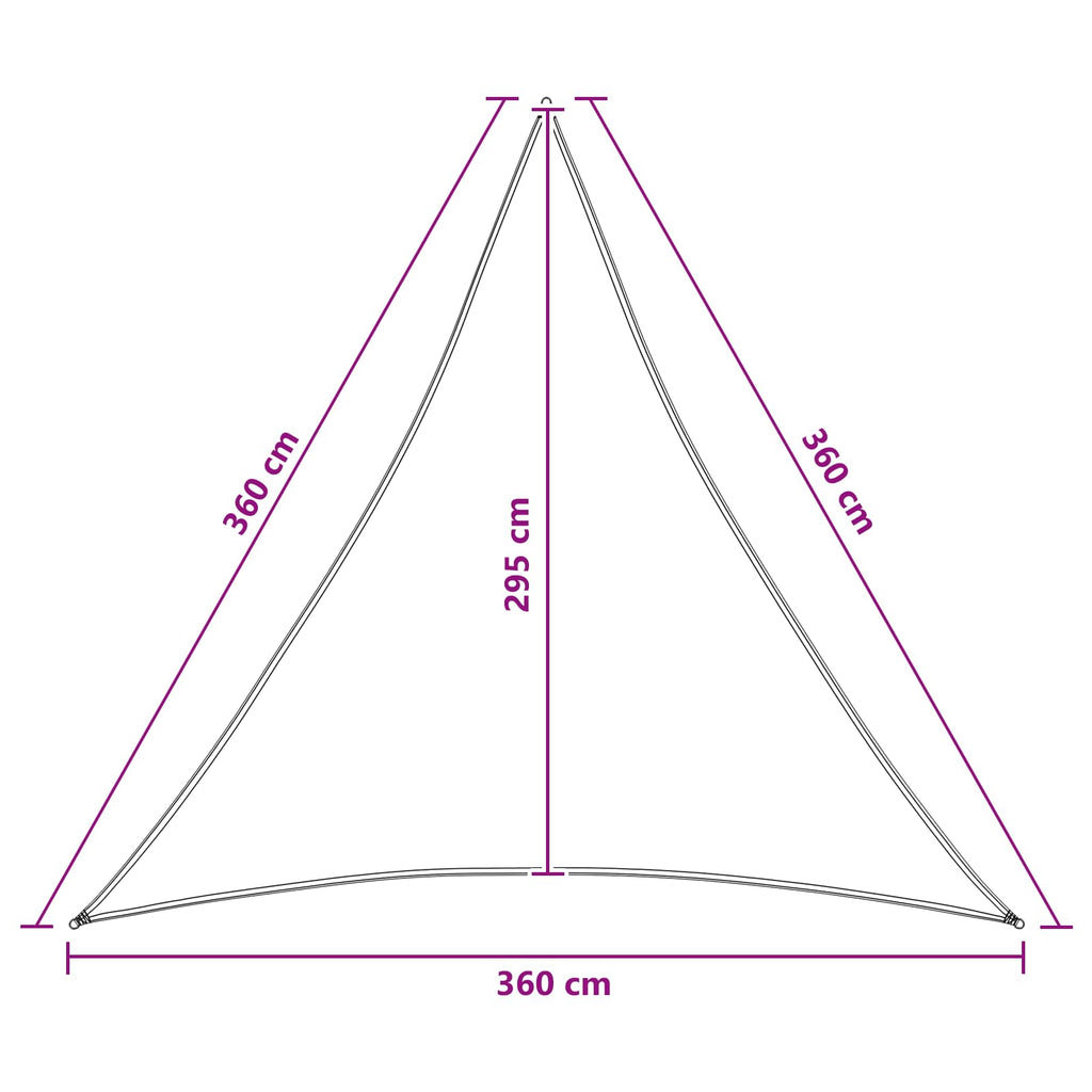 Sonnensegel 3,6 x 3,6 x 3,6 m HDPE