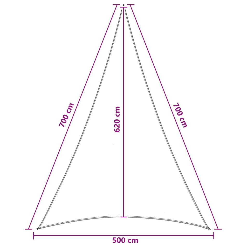 Sonnensegel 5 x 7 x 7 m HDPE Dreieckig Gelb und Weiß