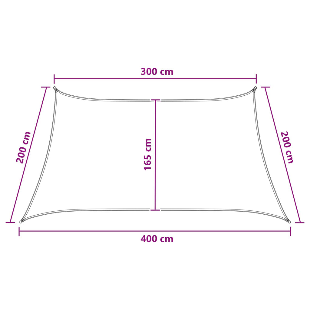 Sonnensegel Gelb und Weiß 3 / 4 x 2 m HDPE