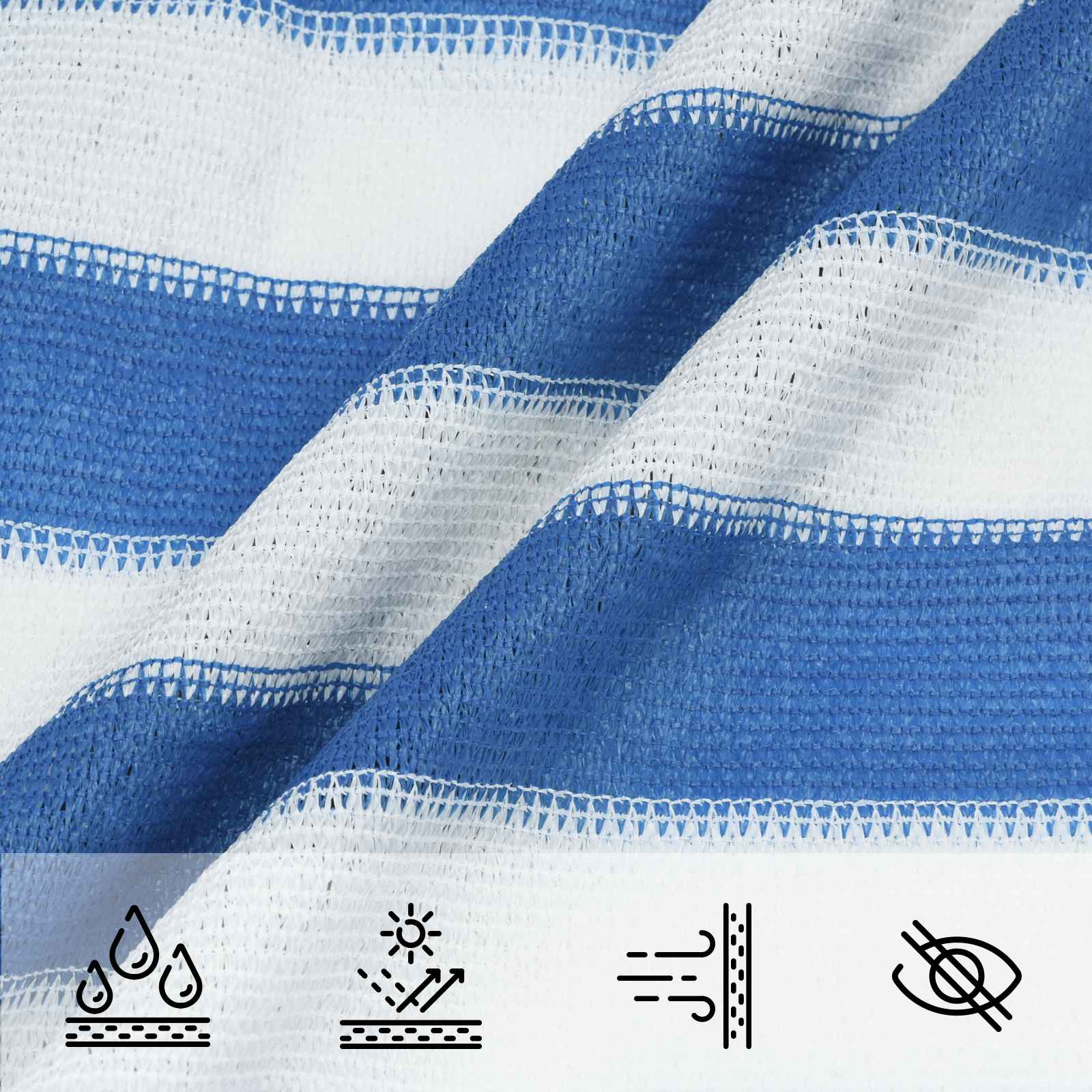 Sonnensegel Blau und Weiß 2,5 x 2,5 m HDPE