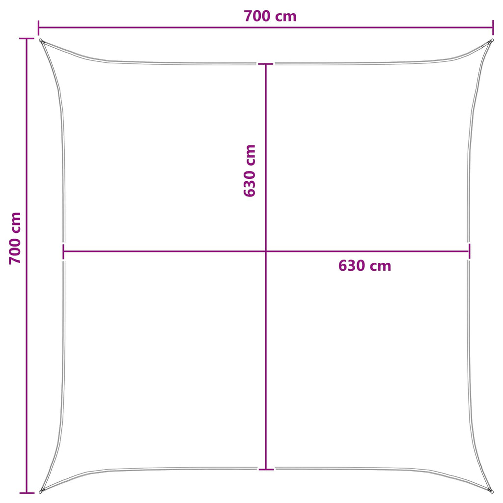 Sonnensegel Blau und Weiß 7 x 7 m HDPE
