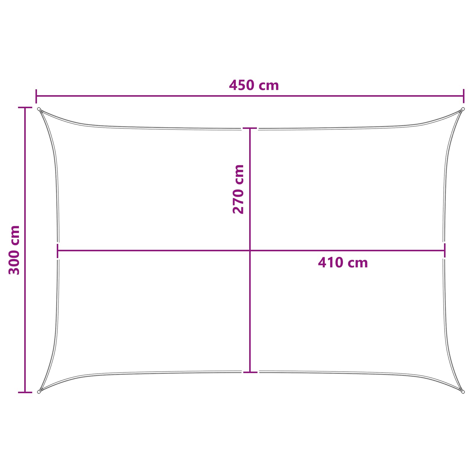 Sonnensegel Blau und Weiß 3 x 4,5 m HDPE