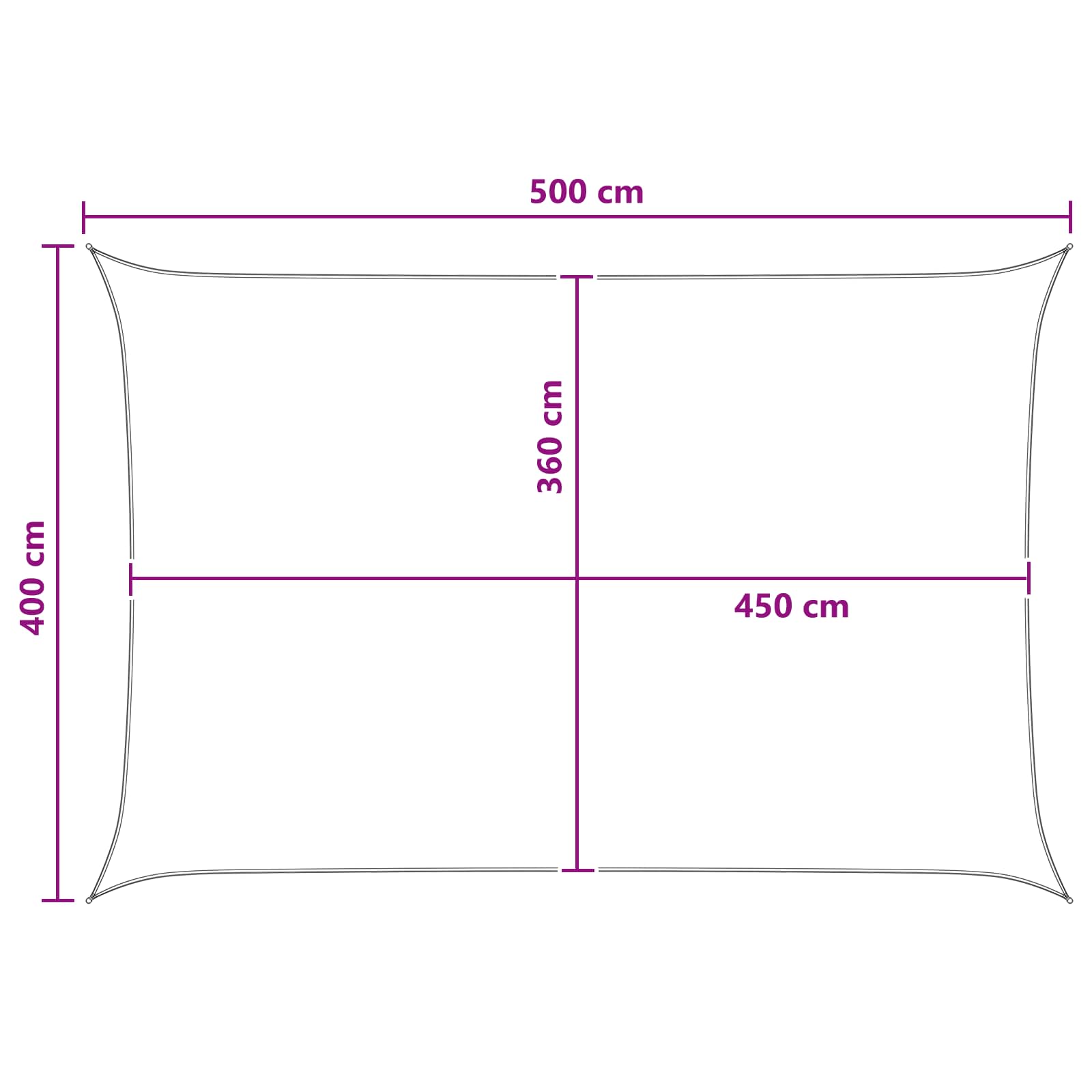 Sonnensegel Blau und Weiß 4 x 5 m HDPE