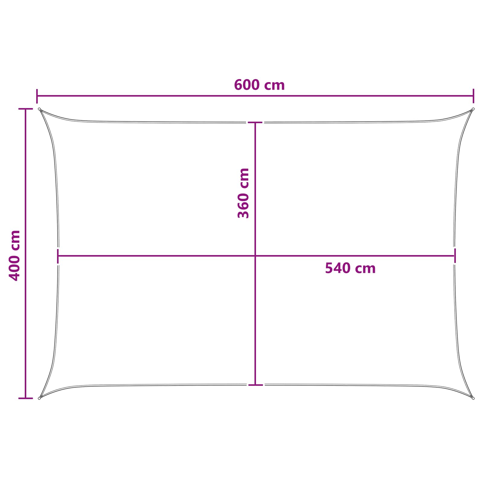 Sonnensegel Blau und Weiß 4 x 6 m HDPE