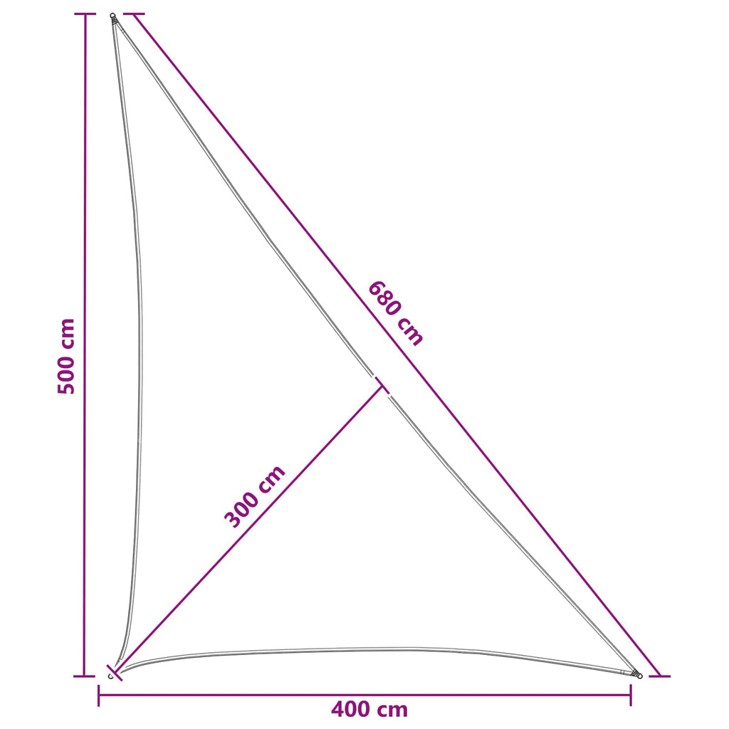 Sonnensegel 4 x 5 x 6,8 m HDPE