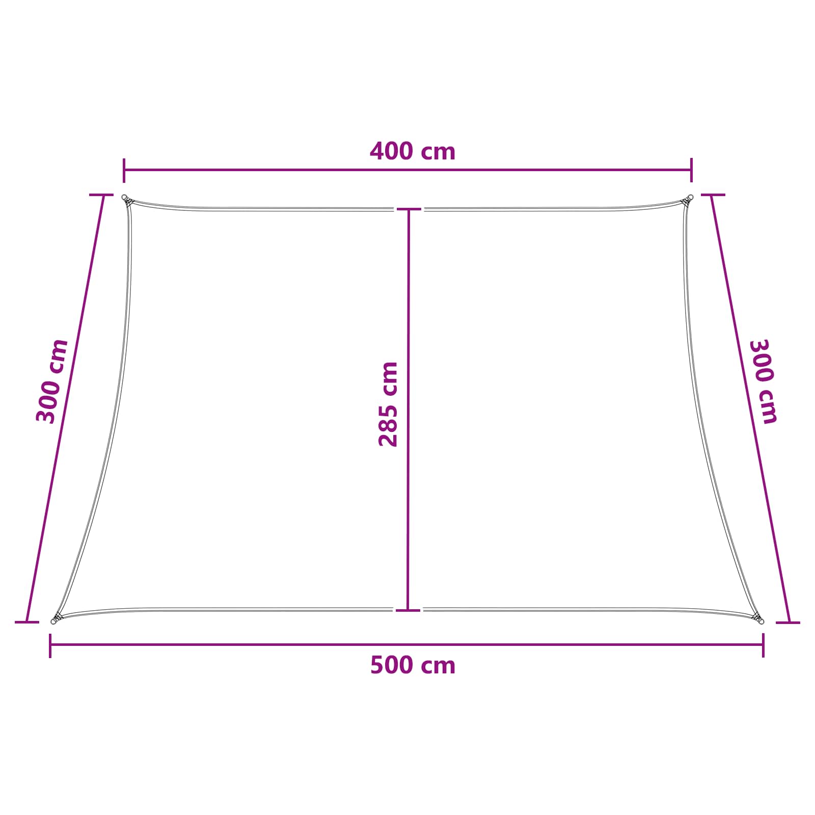 Sonnensegel Blau und Weiß 4 / 5 x 3 m HDPE
