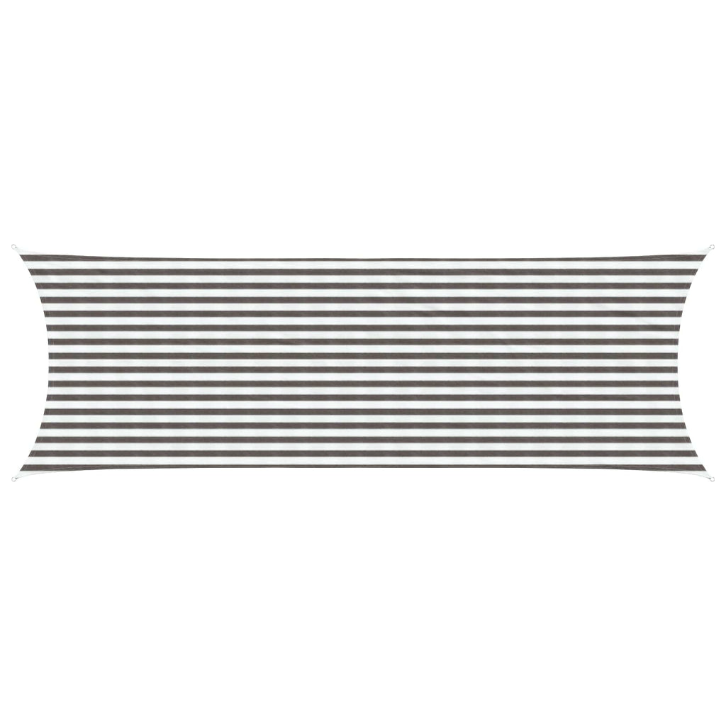Sonnensegel Hellgrau und Weiß 2 x 6 m HDPE