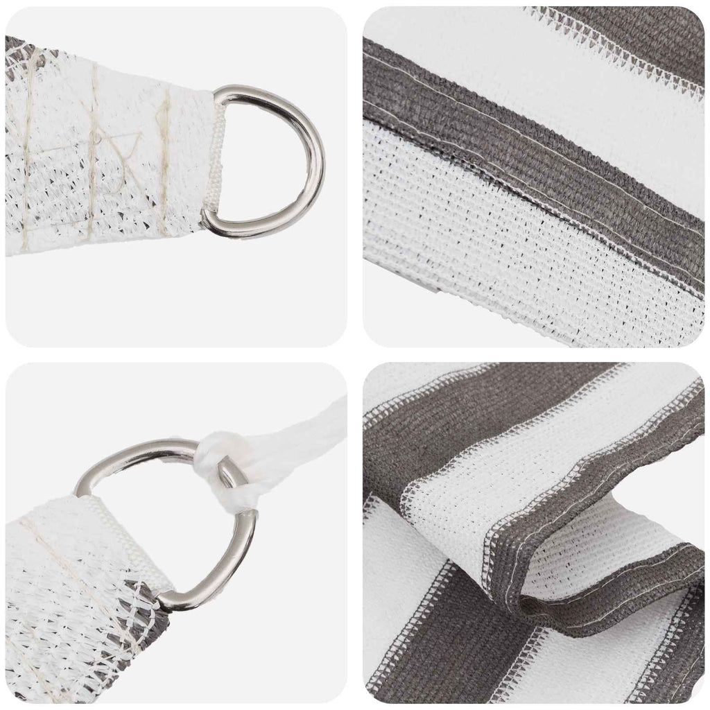Sonnensegel Hellgrau und Weiß 2,5 x 4 m HDPE