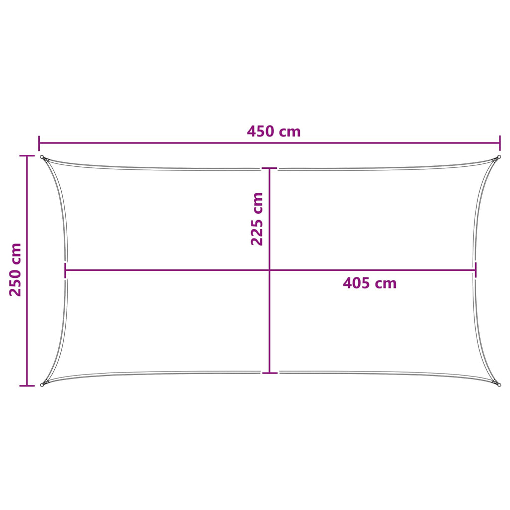 Sonnensegel Hellgrau und Weiß 2,5 x 4,5 m HDPE