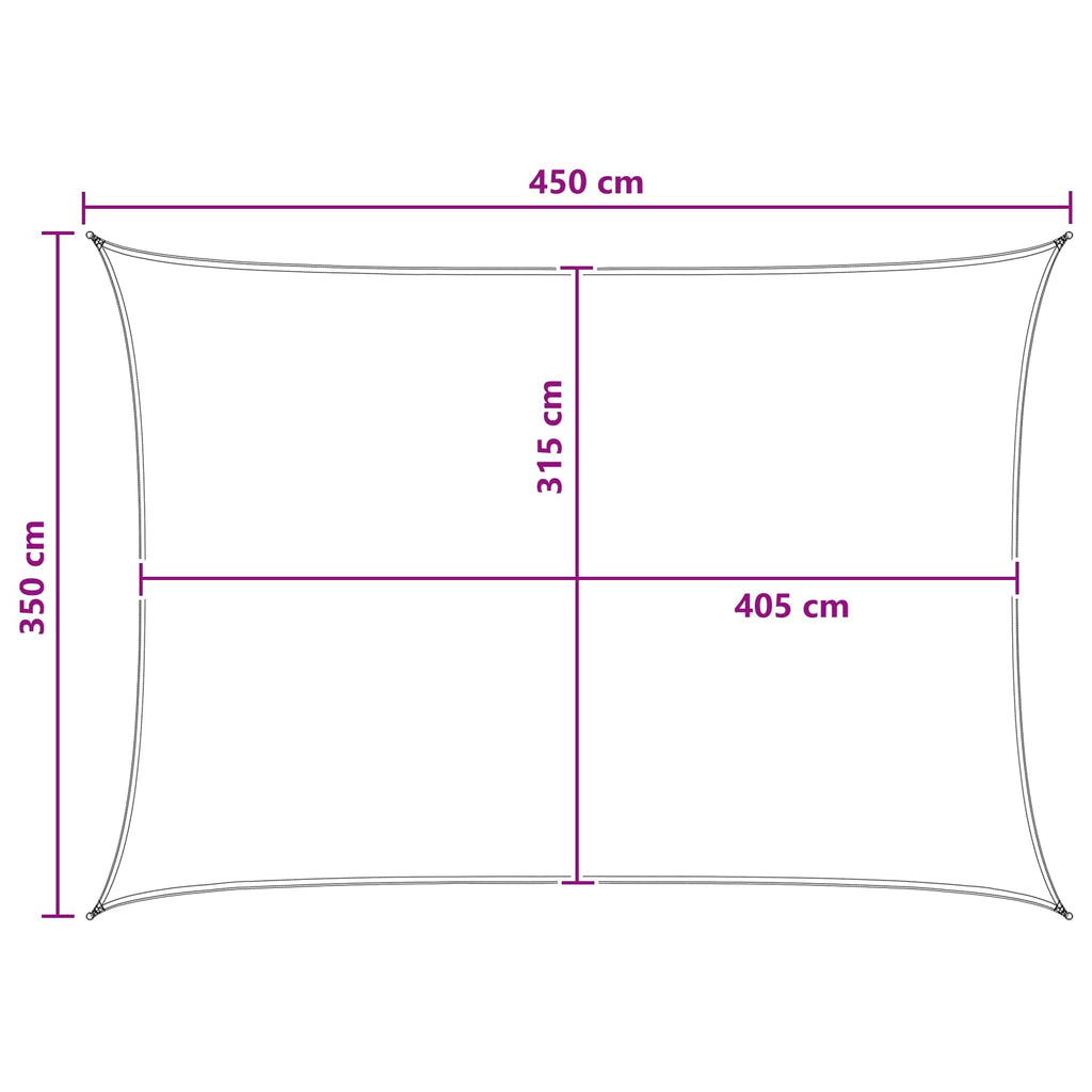 Sonnensegel Hellgrau und Weiß 3,5 x 4,5 m HDPE