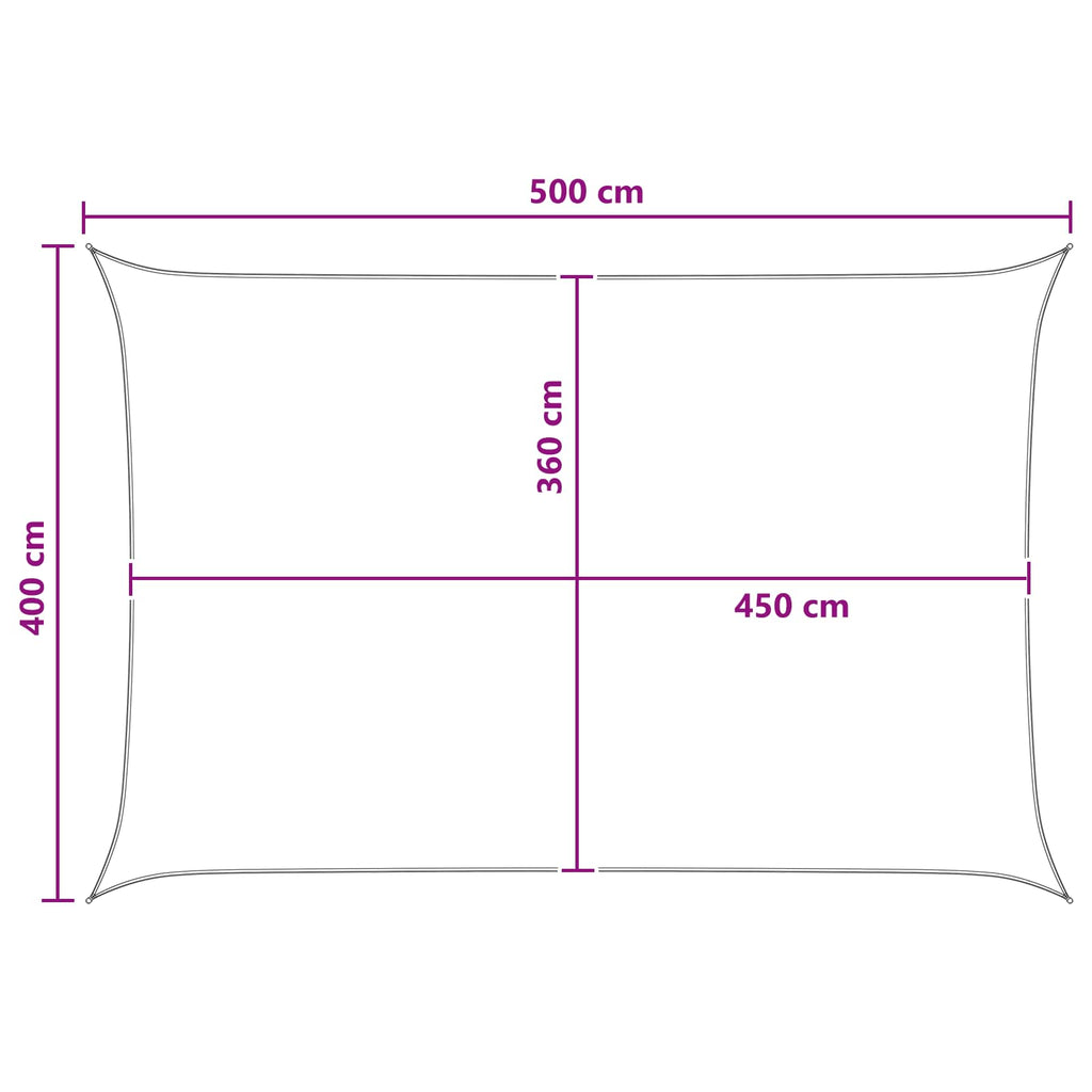 Sonnensegel Hellgrau und Weiß 4 x 5 m HDPE