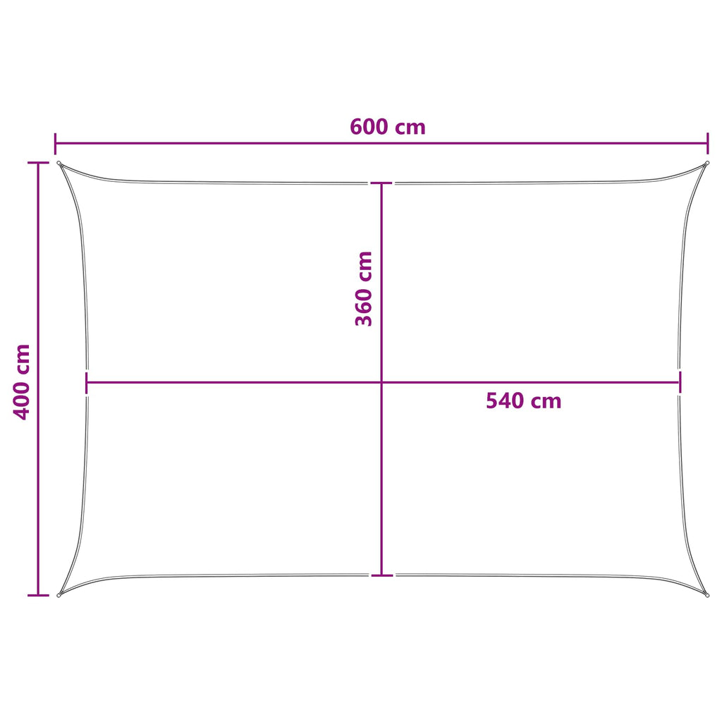 Sonnensegel Hellgrau und Weiß 4 x 6 m HDPE