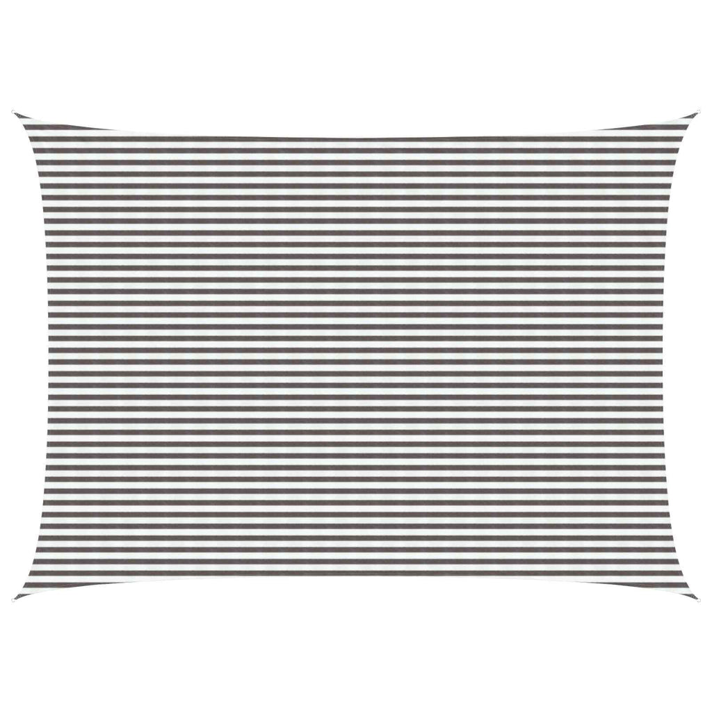 Sonnensegel Hellgrau und Weiß 5 x 8 m HDPE
