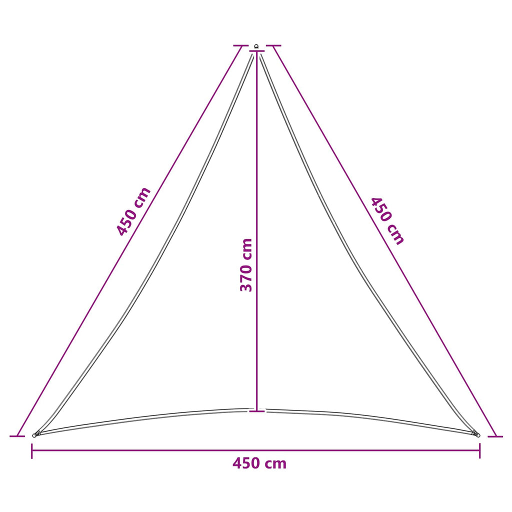 Sonnensegel Hellgrau und Weiß 4,5 x 4,5 x 4,5 m HDPE