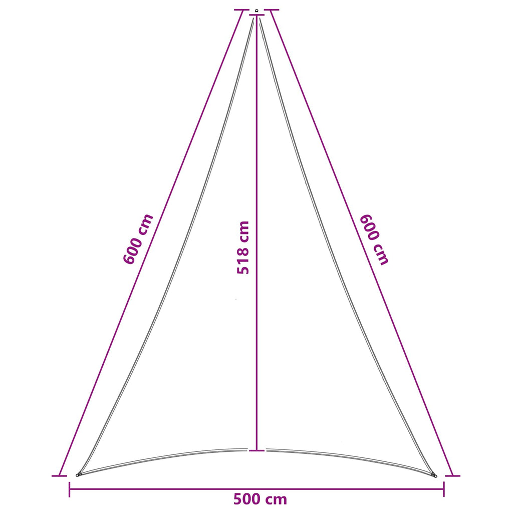 Sonnensegel 5 x 6 x 6 m HDPE