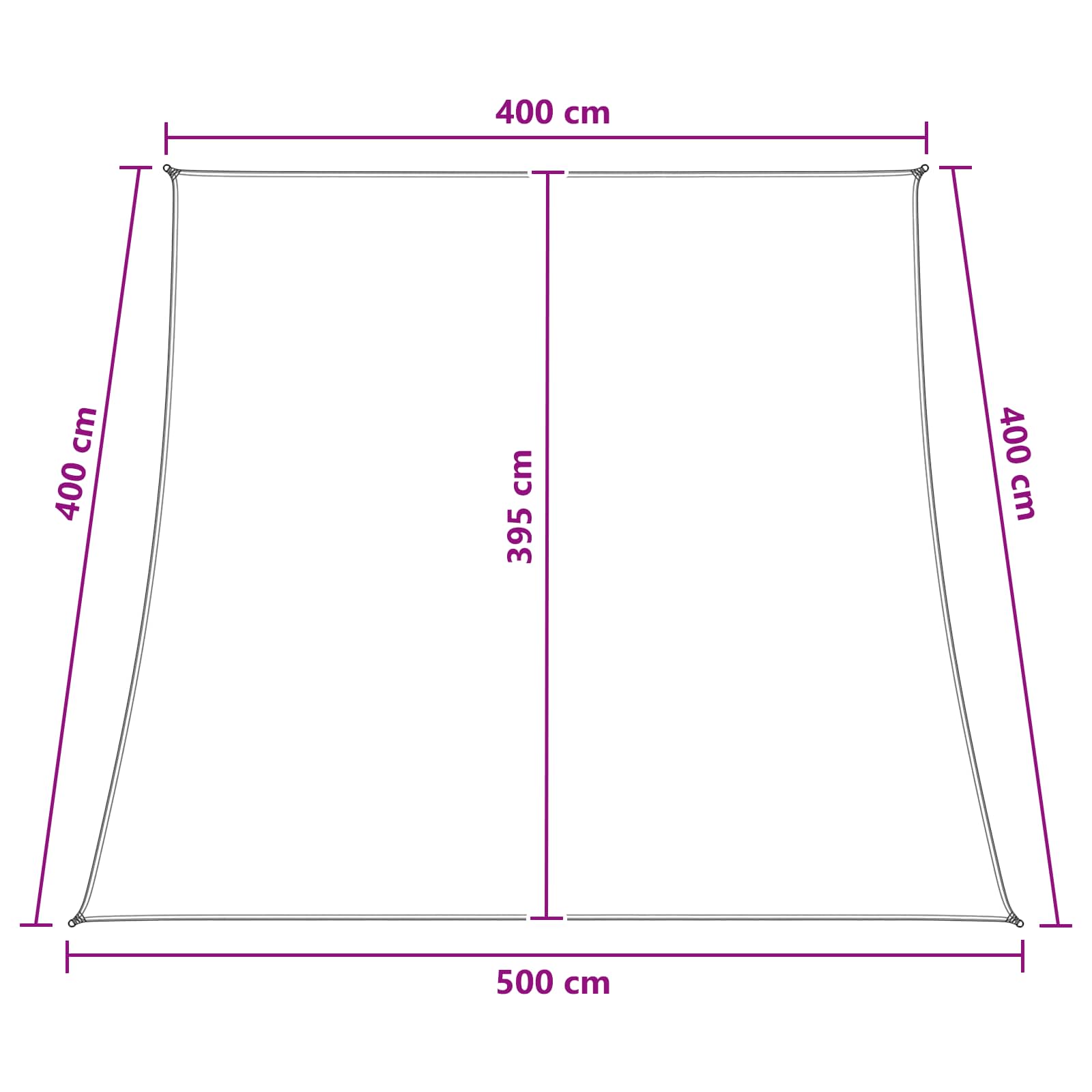 Sonnensegel Hellgrau und Weiß 4 / 5 x 4 m HDPE