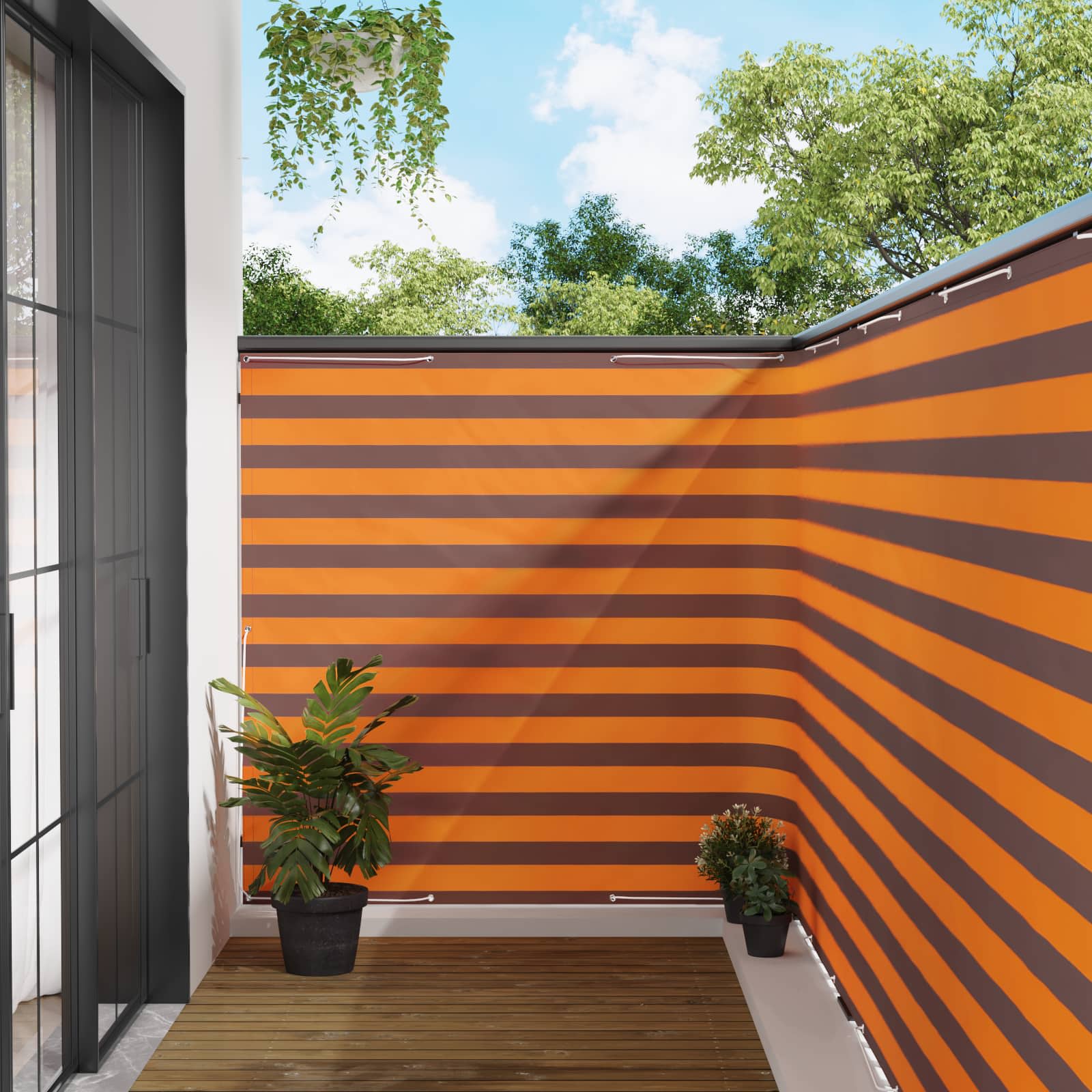 Balkon Sichtschutz 150 x 700 cm Stoff mit PU-Beschichtung