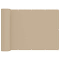 Balkon Sichtschutz 150 x 400 cm Stoff mit PU-Beschichtung Beige