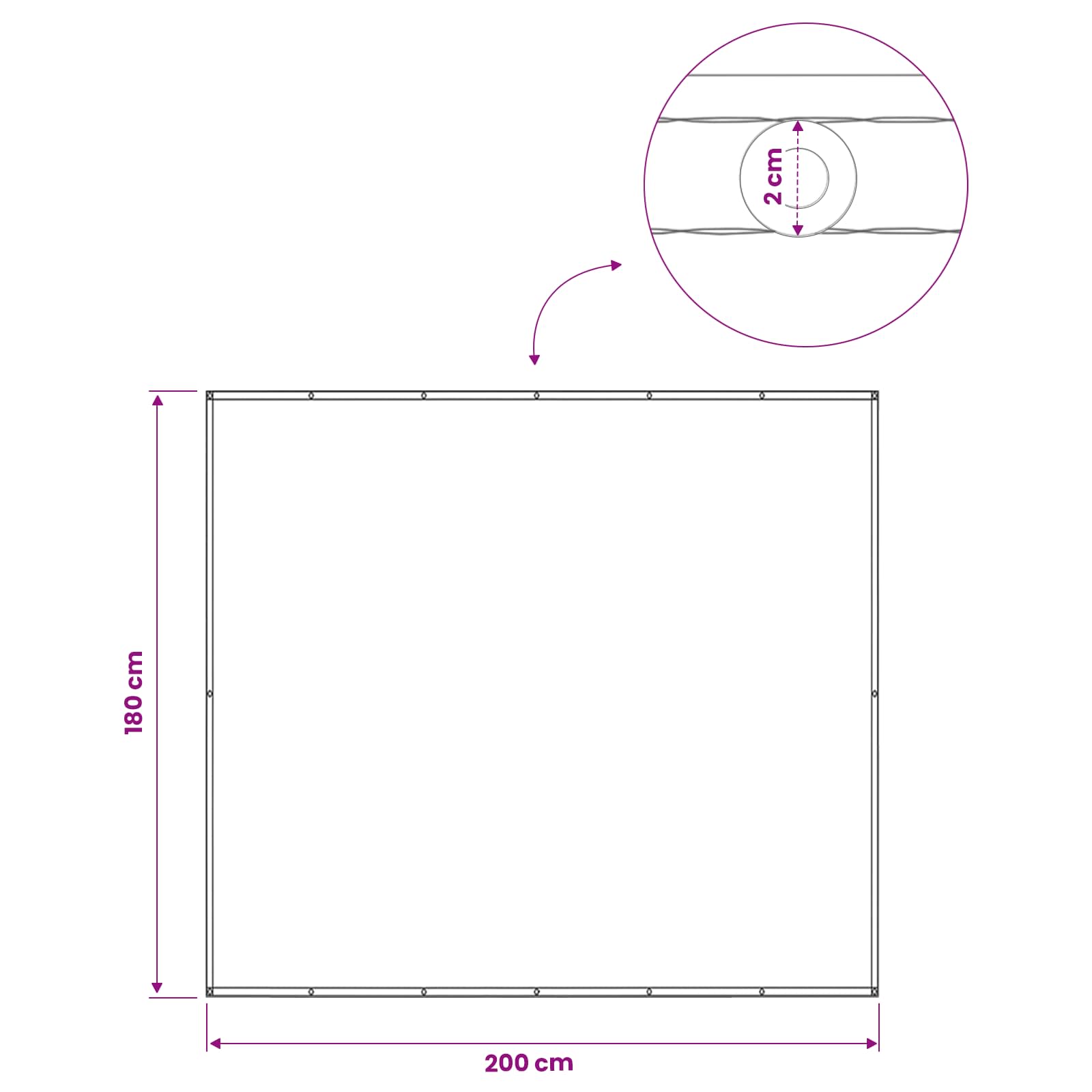 Balkon Sichtschutz 180 x 200 cm Stoff mit PU-Beschichtung Beige