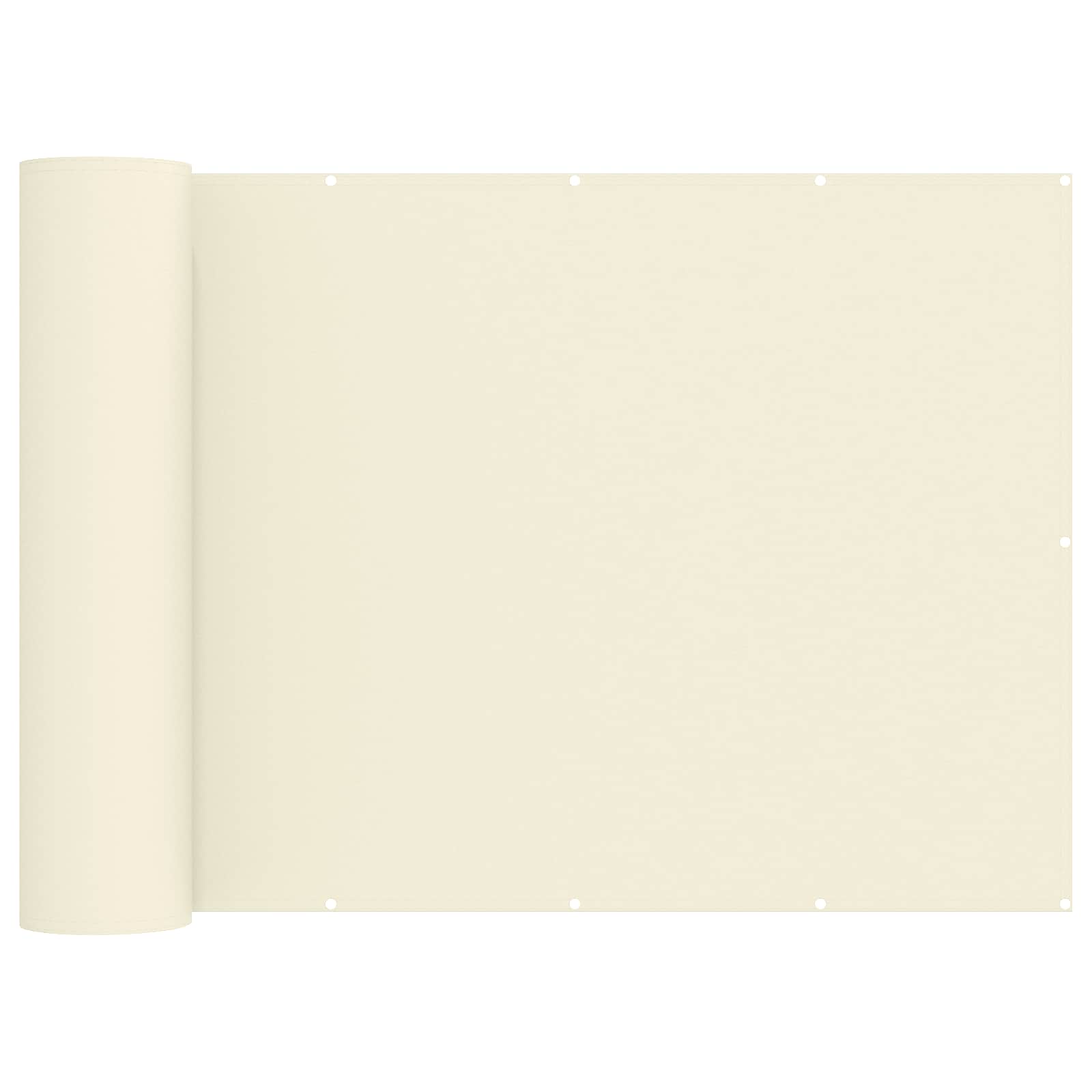 Balkon Sichtschutz 180 x 700 cm Stoff mit PU-Beschichtung Creme