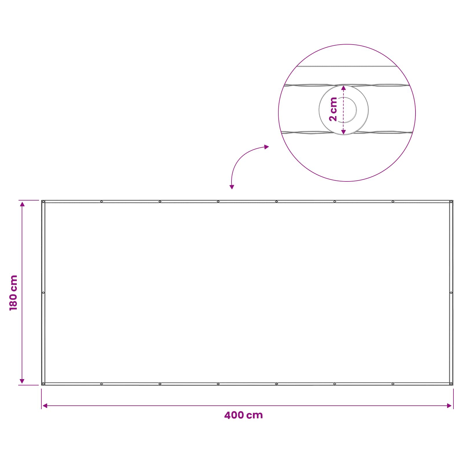 Balkon Sichtschutz 180 x 400 cm Stoff mit PU-Beschichtung Gelb