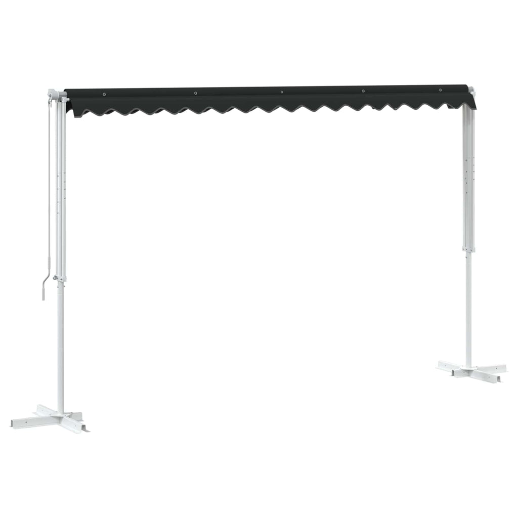 Freistehende Markise 4 x 3 m Polyester Anthrazit