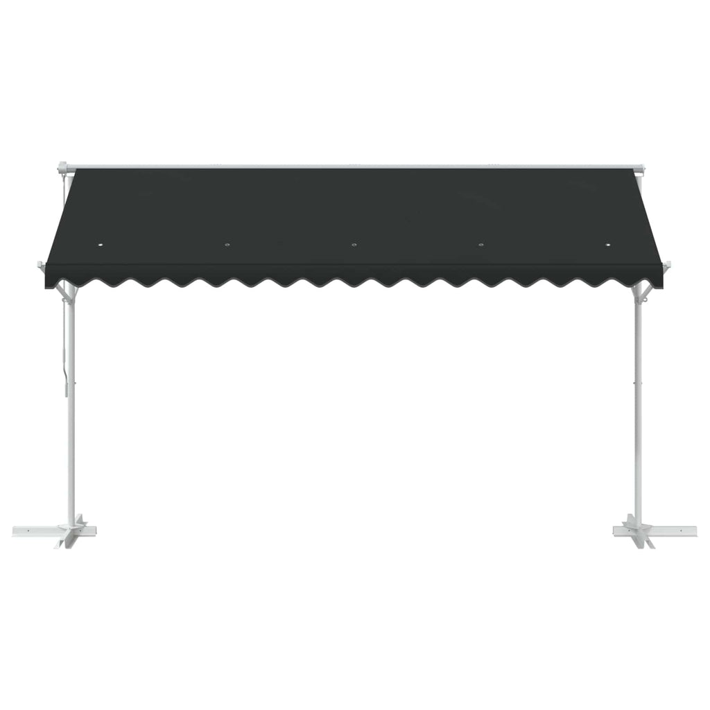 Freistehende Markise 4 x 3 m Polyester Anthrazit