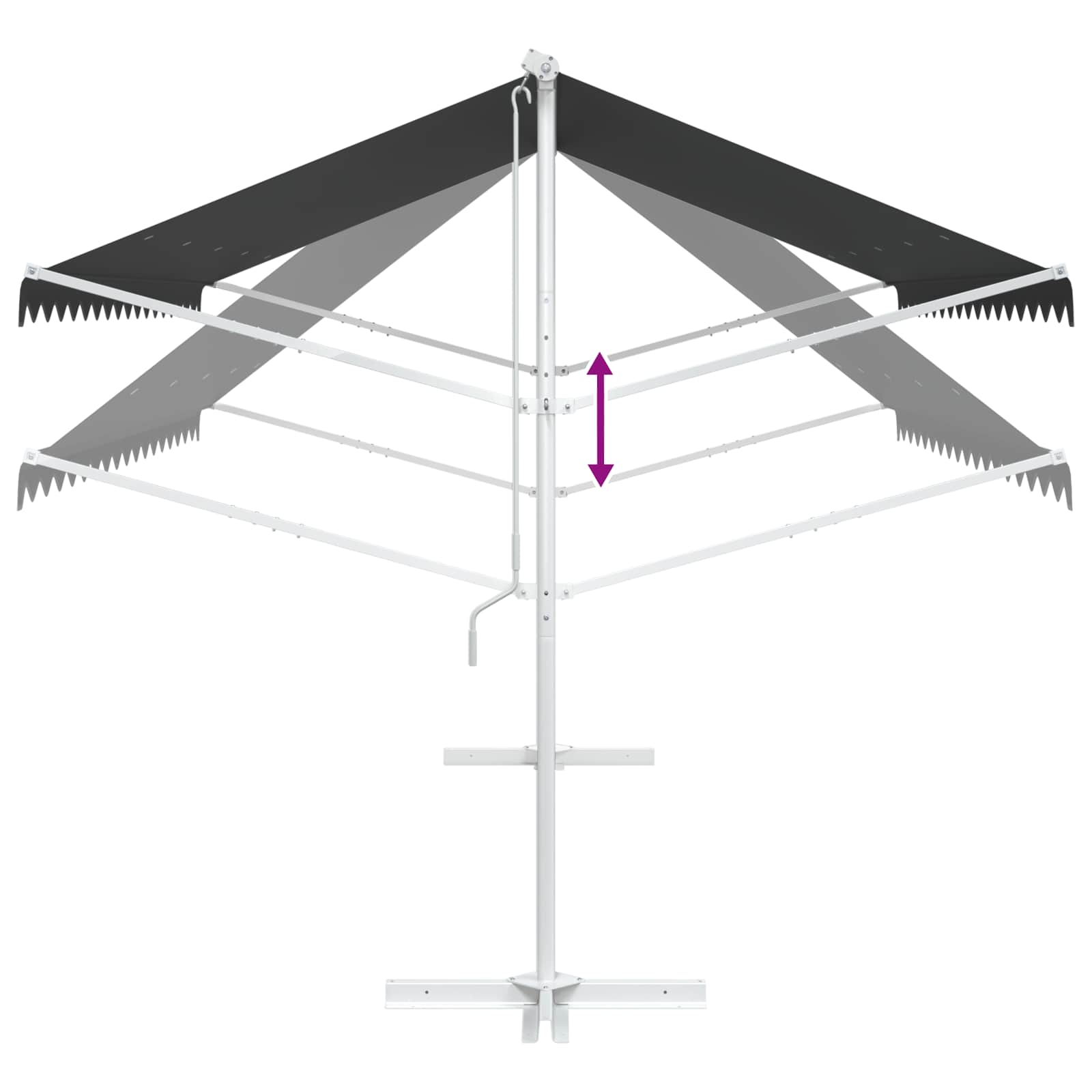 Freistehende Markise 4 x 3 m Polyester Anthrazit