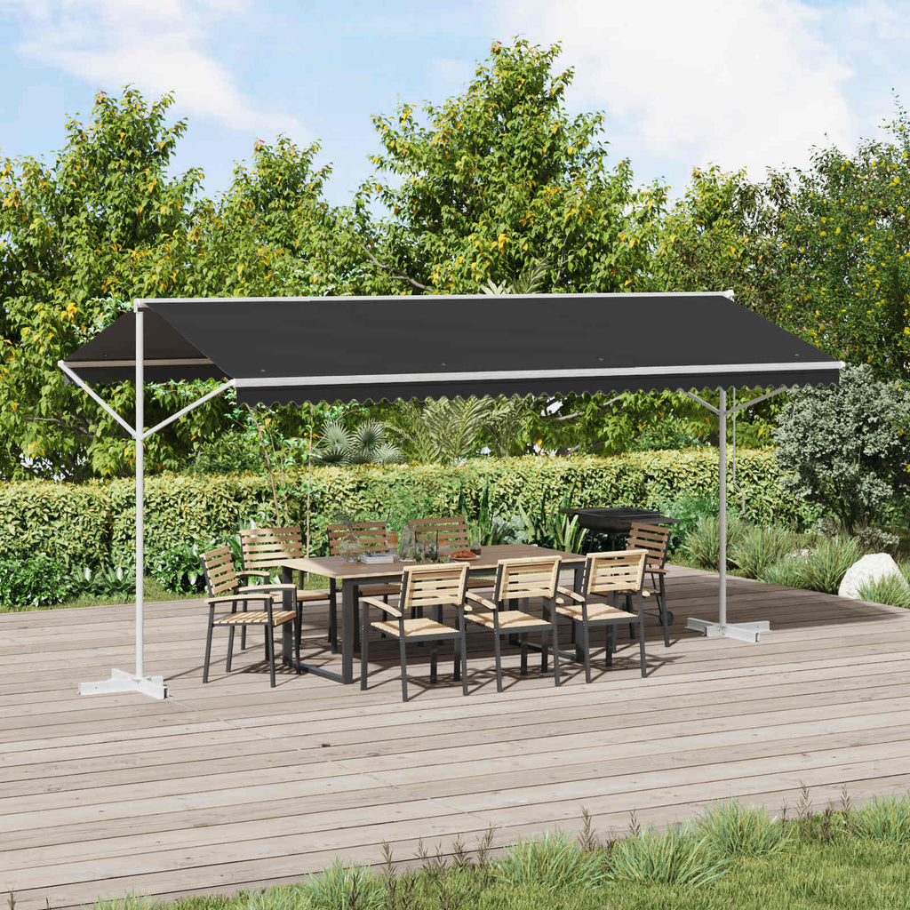 Freistehende Markise Anthrazit 5 x 3 m Polyester