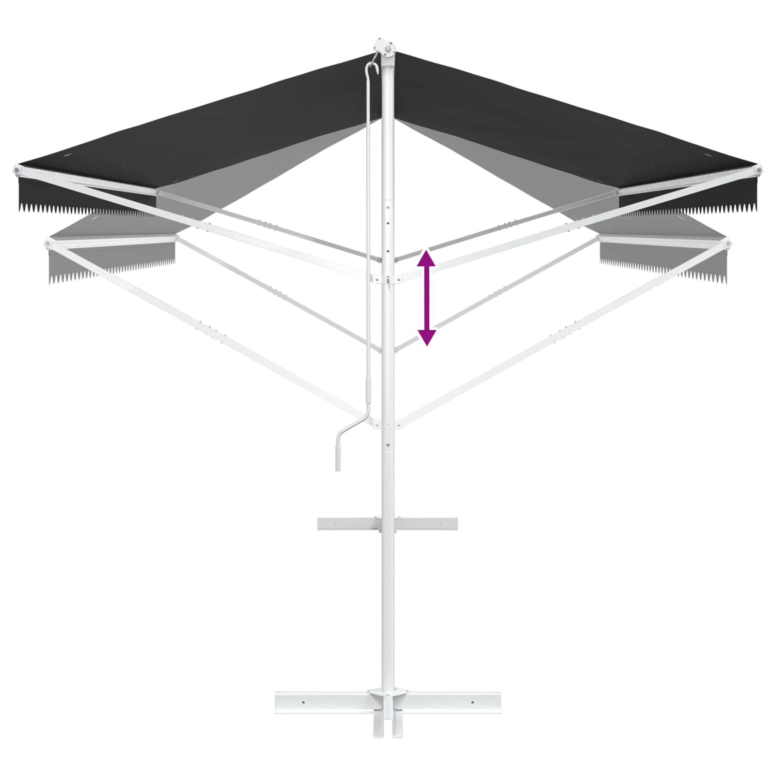 Freistehende Markise Anthrazit 5 x 3 m Polyester