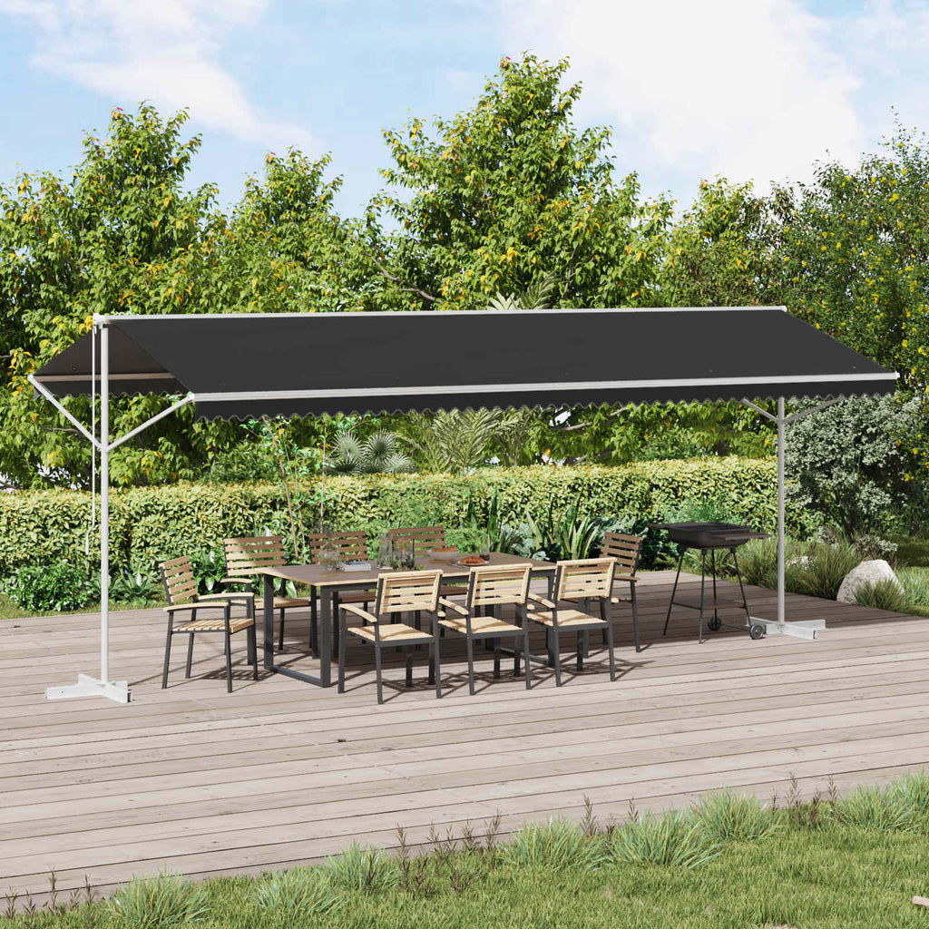 Freistehende Markise Anthrazit 6 x 3 m Polyester