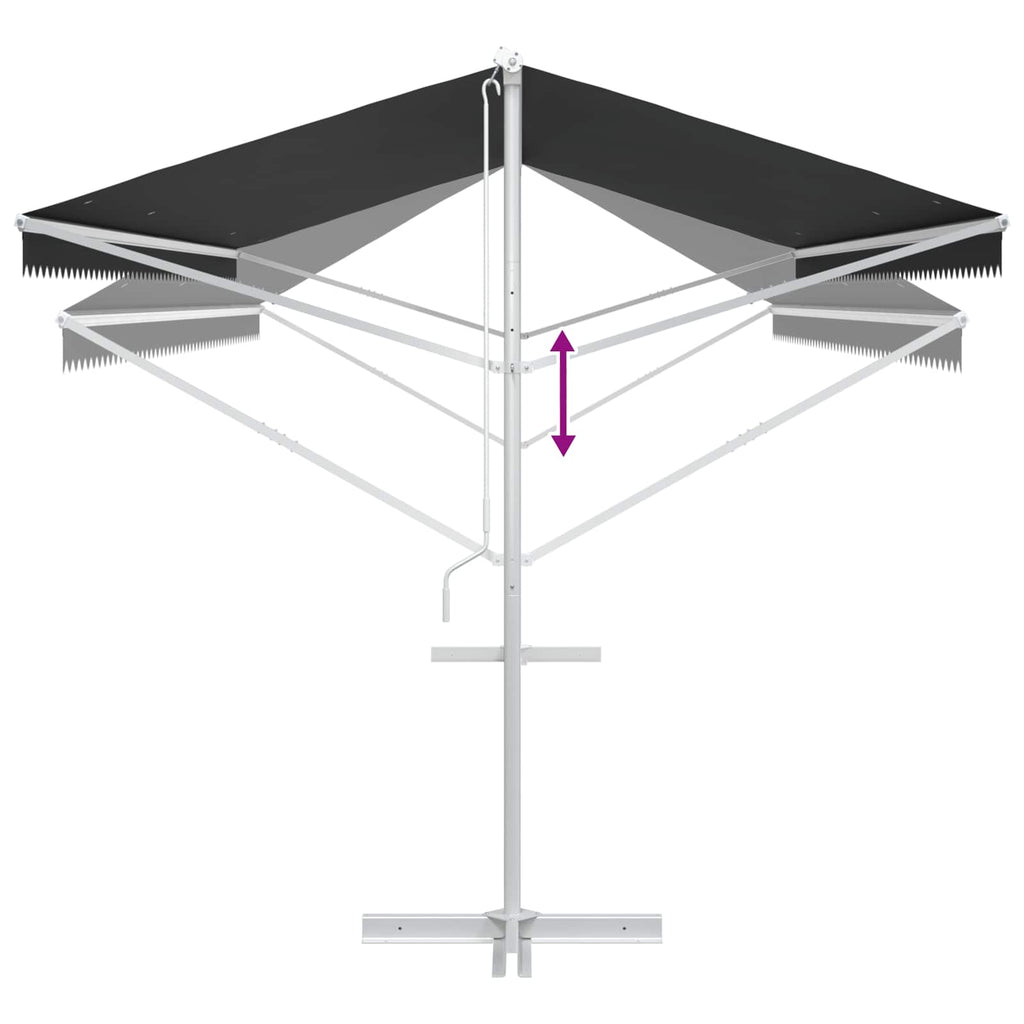 Freistehende Markise Anthrazit 6 x 3 m Polyester
